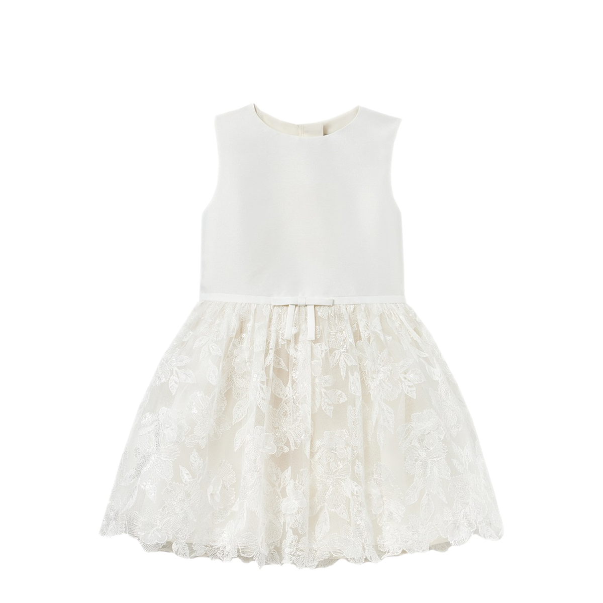 MAYFEYR - Self Portrait - Cream Satin Tulle Flower Dress - RS26726SCKCREAM