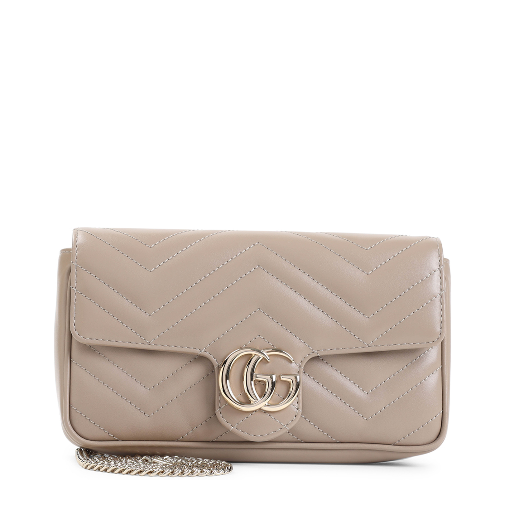 GG Marmont Mini Leather Bag - Beige