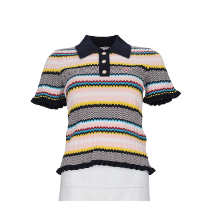 MAYFEYR - Casablanca - Chevron Pattern Polo Shirt - WPF26KW139701MULTI