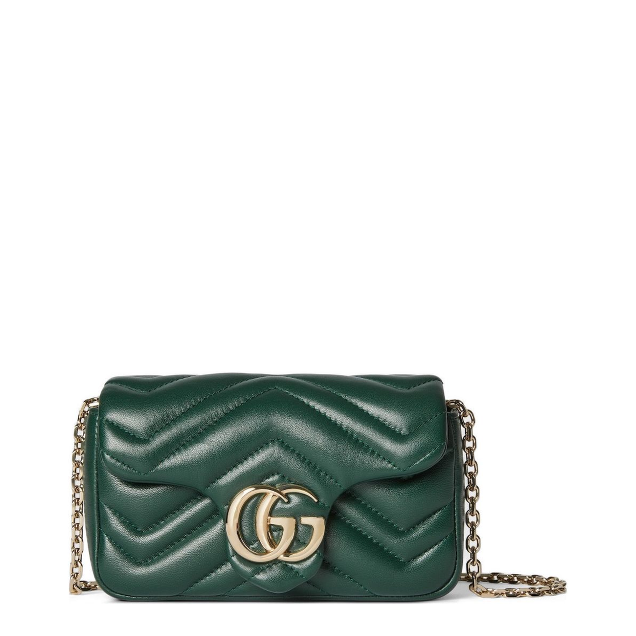 GG Marmont Mini Shoulder Bag Matelassé Nappa Leather - Green