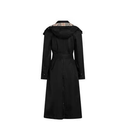 Long Black Nylon Car Coat