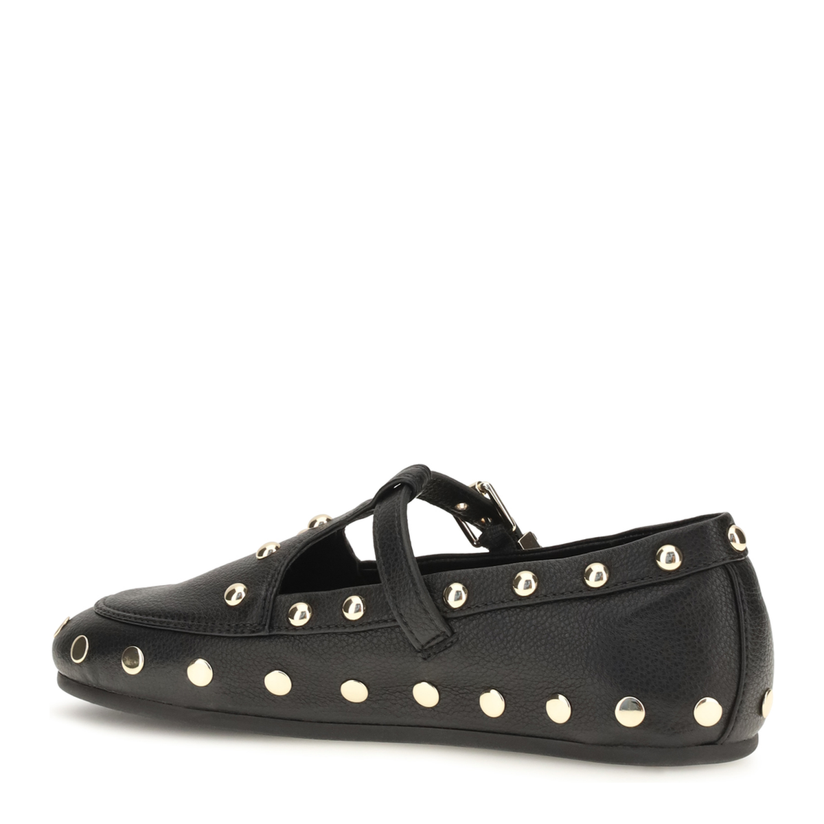 MAYFEYR - Ganni - Mary Jenny Studded Ballerinas In Pebbled Leather - D1020060099