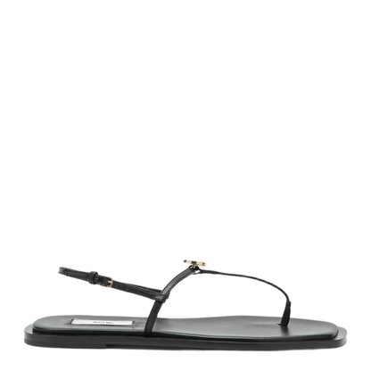 MAYFEYR - Toteme - Black Nappa T-Strap Sandals - 263-WAS0336LE0210001