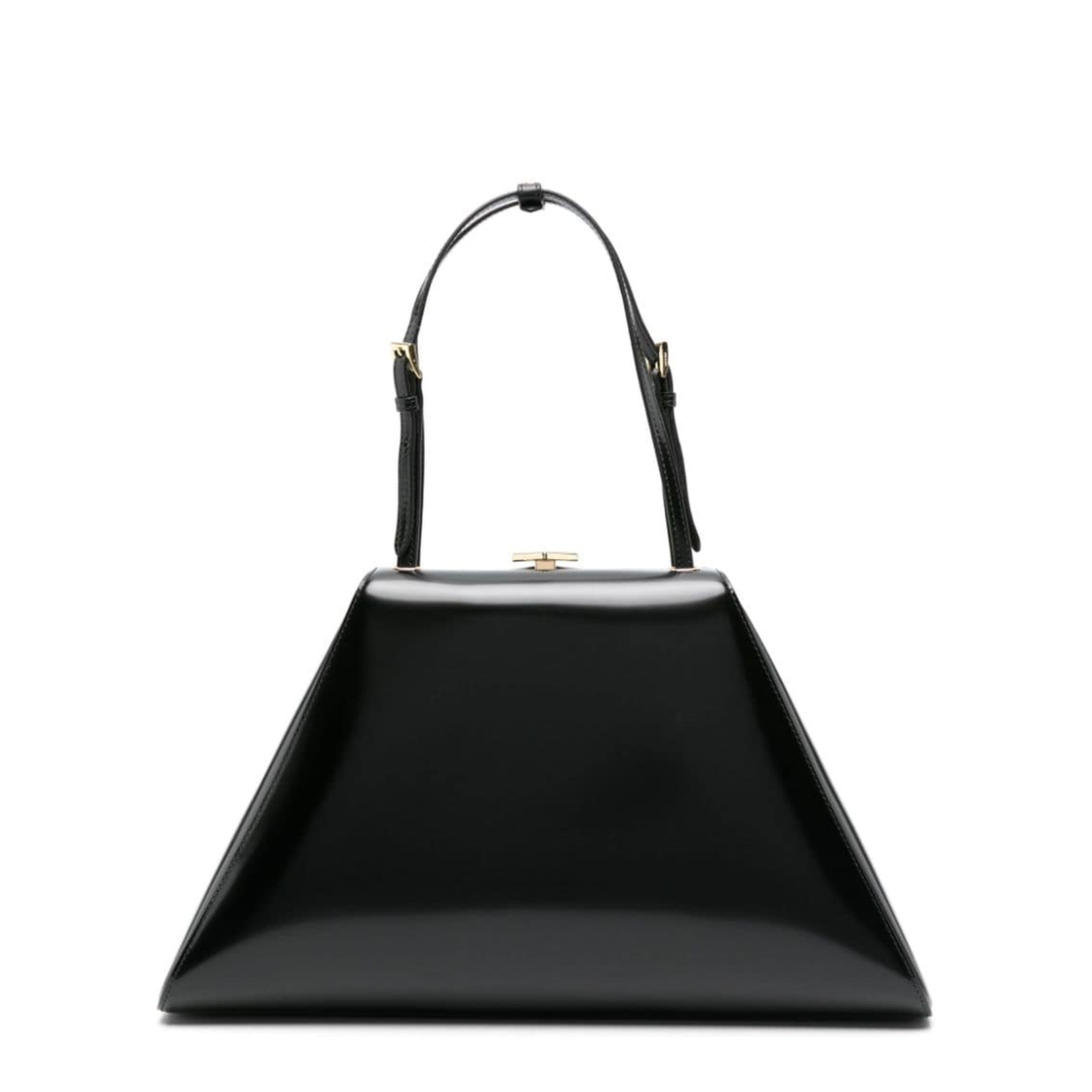 Medium Brushed Leather Handbag - Black