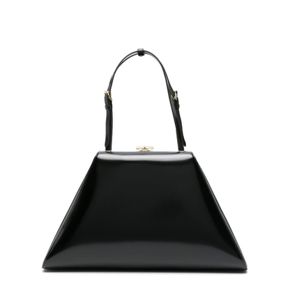 Medium Brushed Leather Handbag - Black