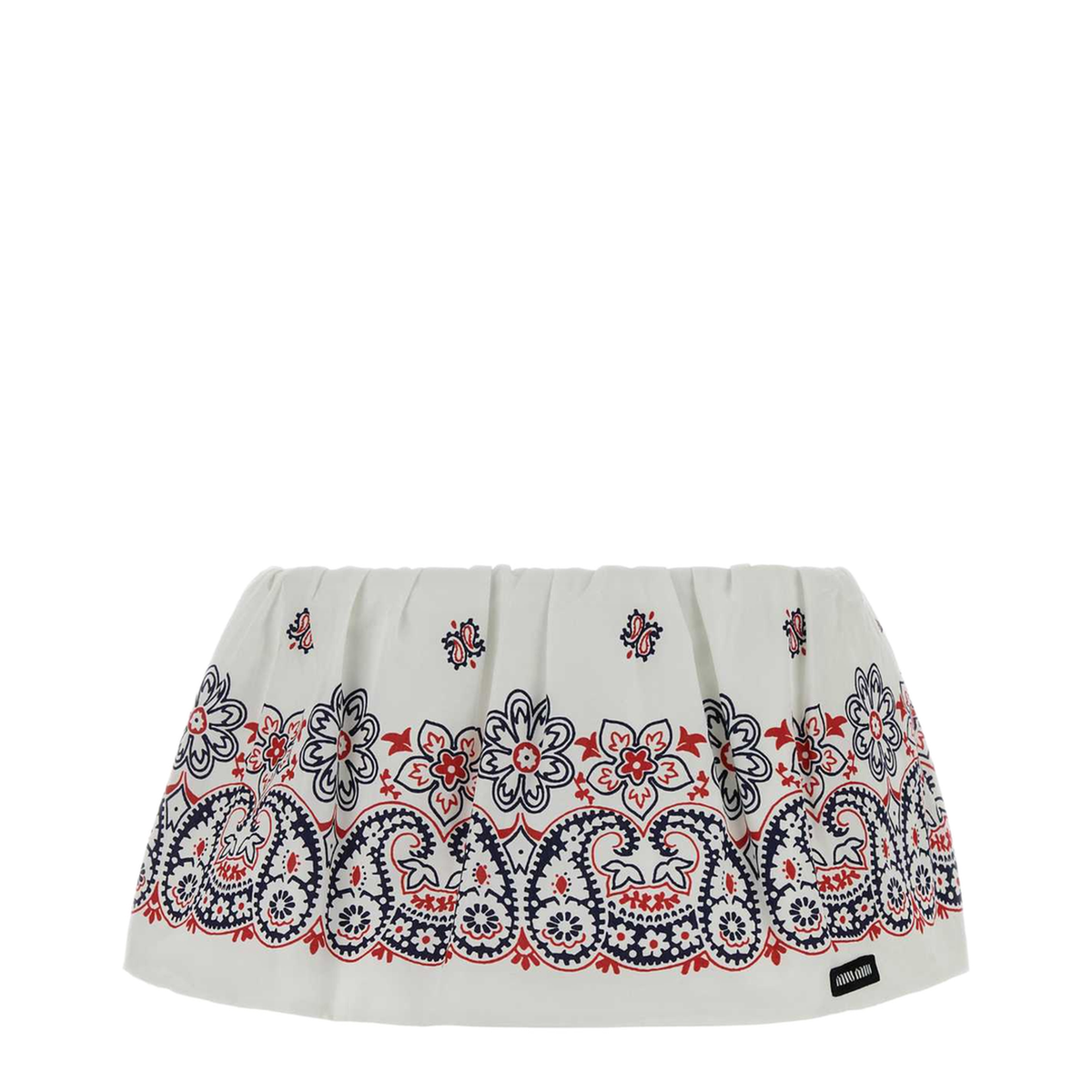 MAYFEYR - Miu Miu - Printed Cotton Blend Mini Skirt - MG2200SOOO17XZF0UB0