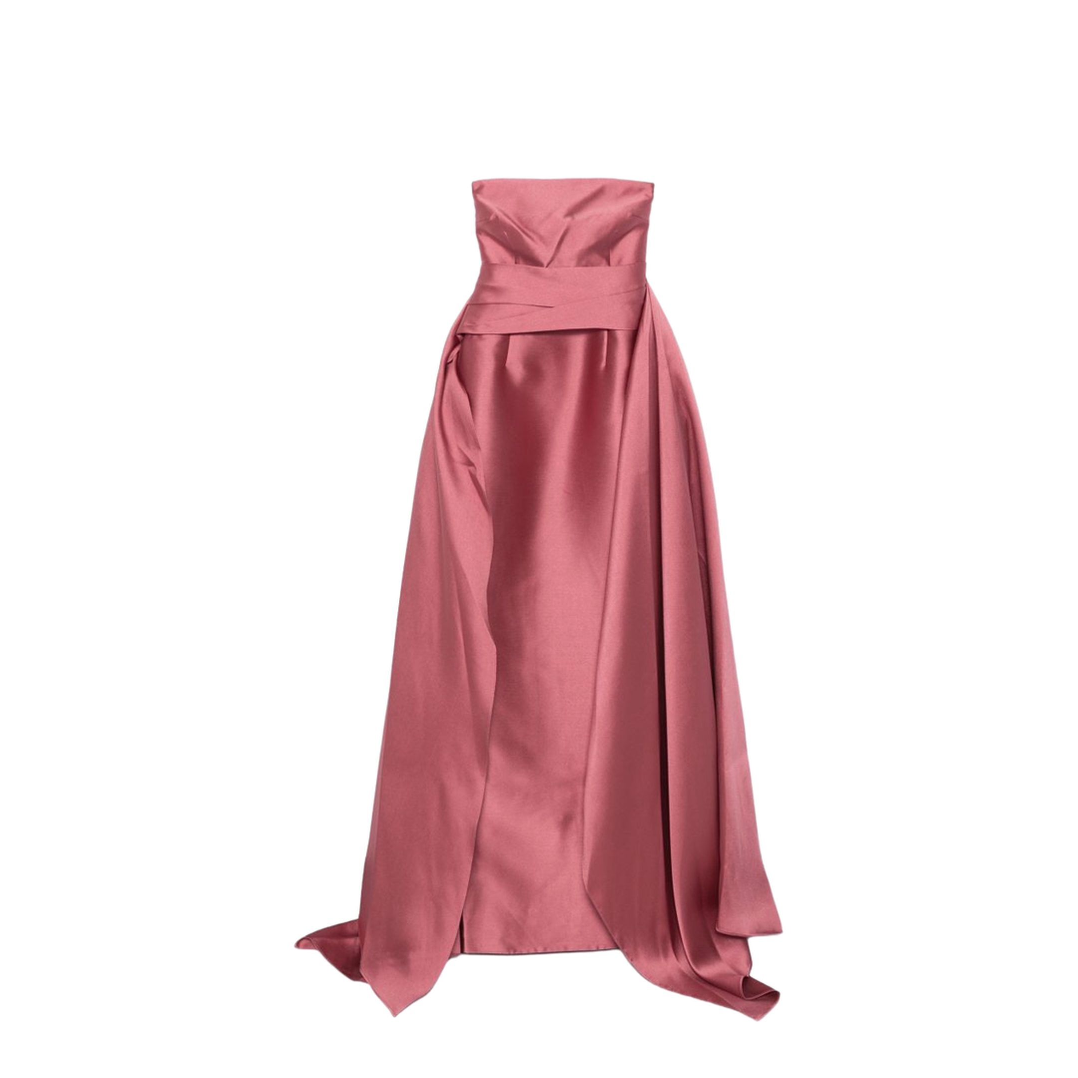 Solace London Satin Strapless Elara Gown - Pink