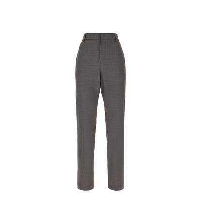 Grey Stretch Wool Blend Pants
