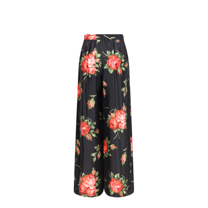 MAYFEYR - Dolce & Gabbana - Wide-Leg Pants With A Rose Bouquet Print - FTDIVTIS11G