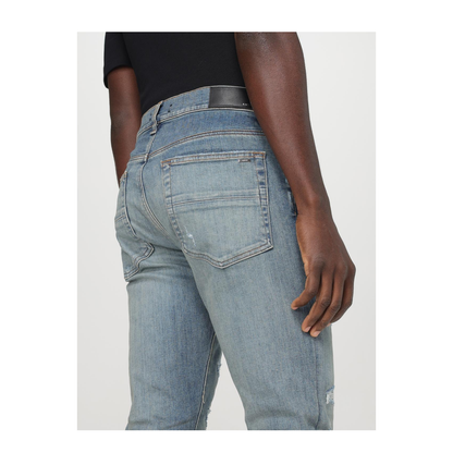 Blue 'Ma Quand' Jeans With Ripped Details On The Front And Logo Patch On The Rear In Denim