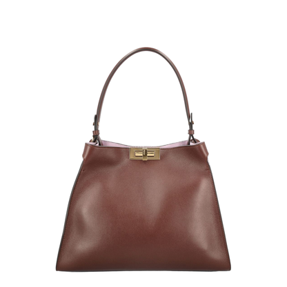 Way Medium Calfskin Top Handle Bag - Dark Brown
