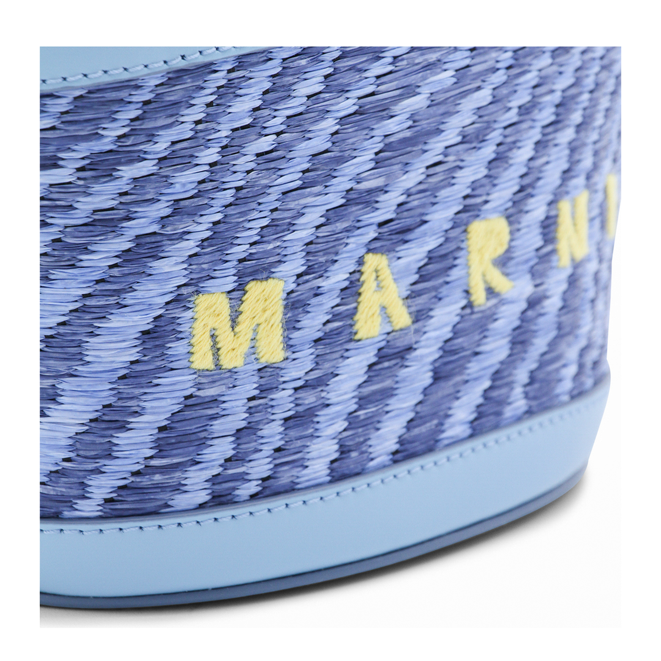 Blue Wavy Raffia-Effect Tropicalia Micro Bag