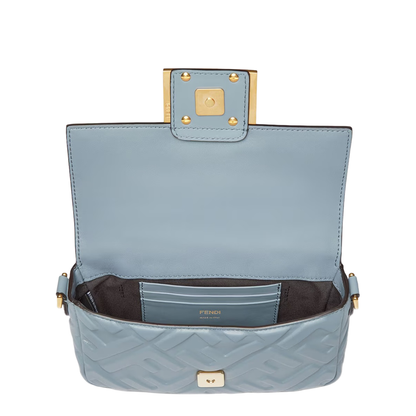 Baguette Mini Calfskin Shoulder Bag - Mercury Blue
