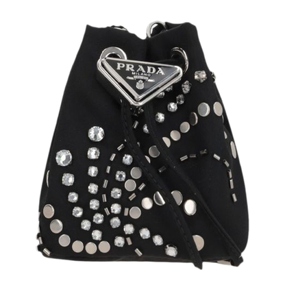 Logo-Appliqué Studded Bucket Bag