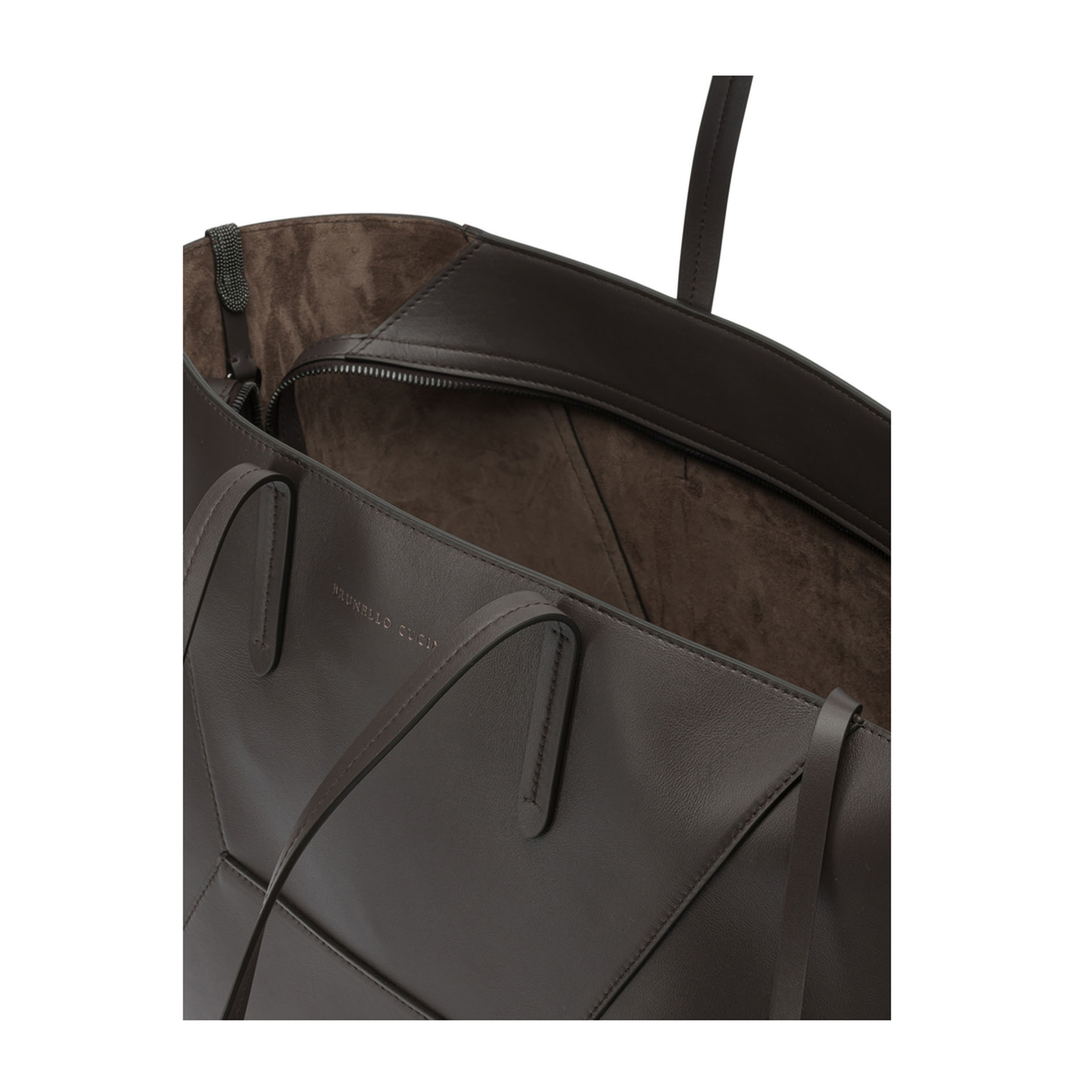 Brown Tote Bag With Logo Lettering On The Front
