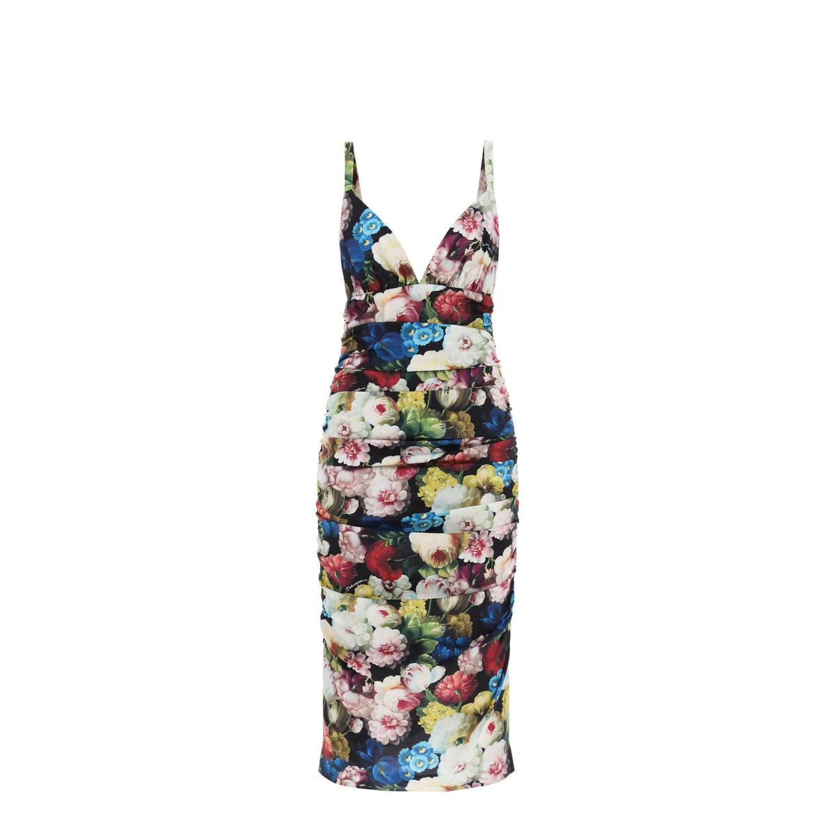 Dolce & Gabbana nocturnal flower draped midi dress