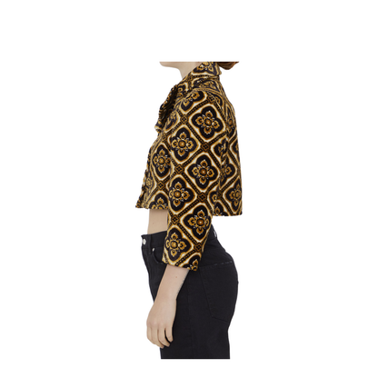 Cropped Jacket Jacquard Velvet