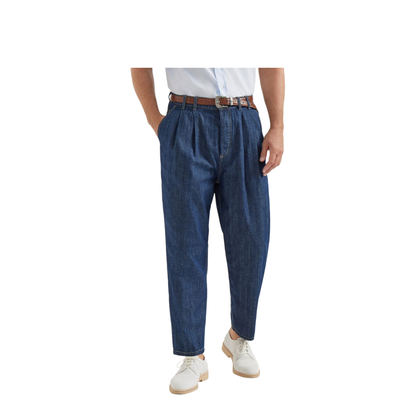 Twisted Denim Cotton Jeans