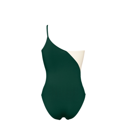 MAYFEYR - ERES - Tandem Two Tone One Shoulder Swimsuit - 012614SCARABEEPERCALE