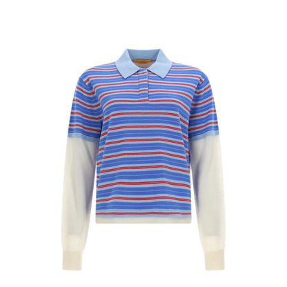 MAYFEYR - Guest In Residence - Layered Stripe Rugby Polo Shirt - W40710JLCLRSKYCO
