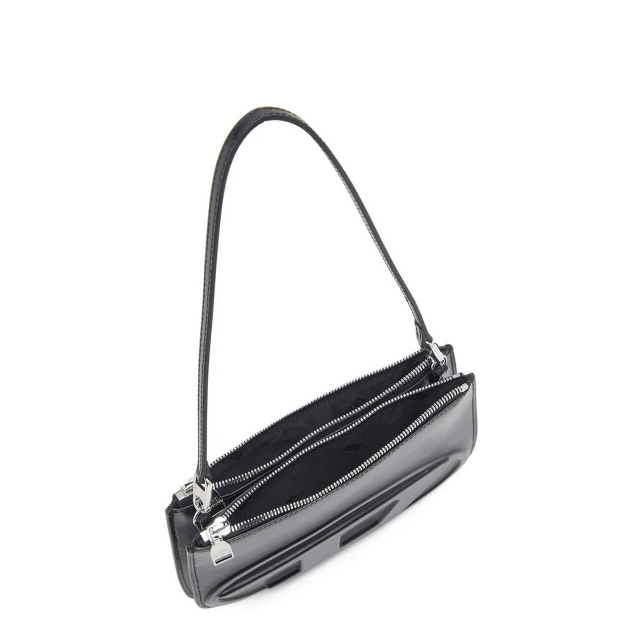 1DR Twin Calf Leather Shoulder Bag - Black