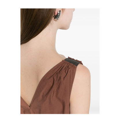 Cotton Long Dress Brown
