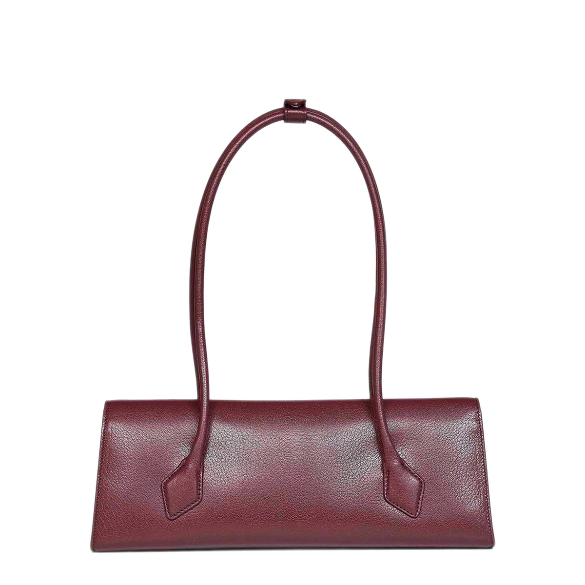 Le Teckel Medium Goatskin Flap Shoulder Bag - Rouge Grenat