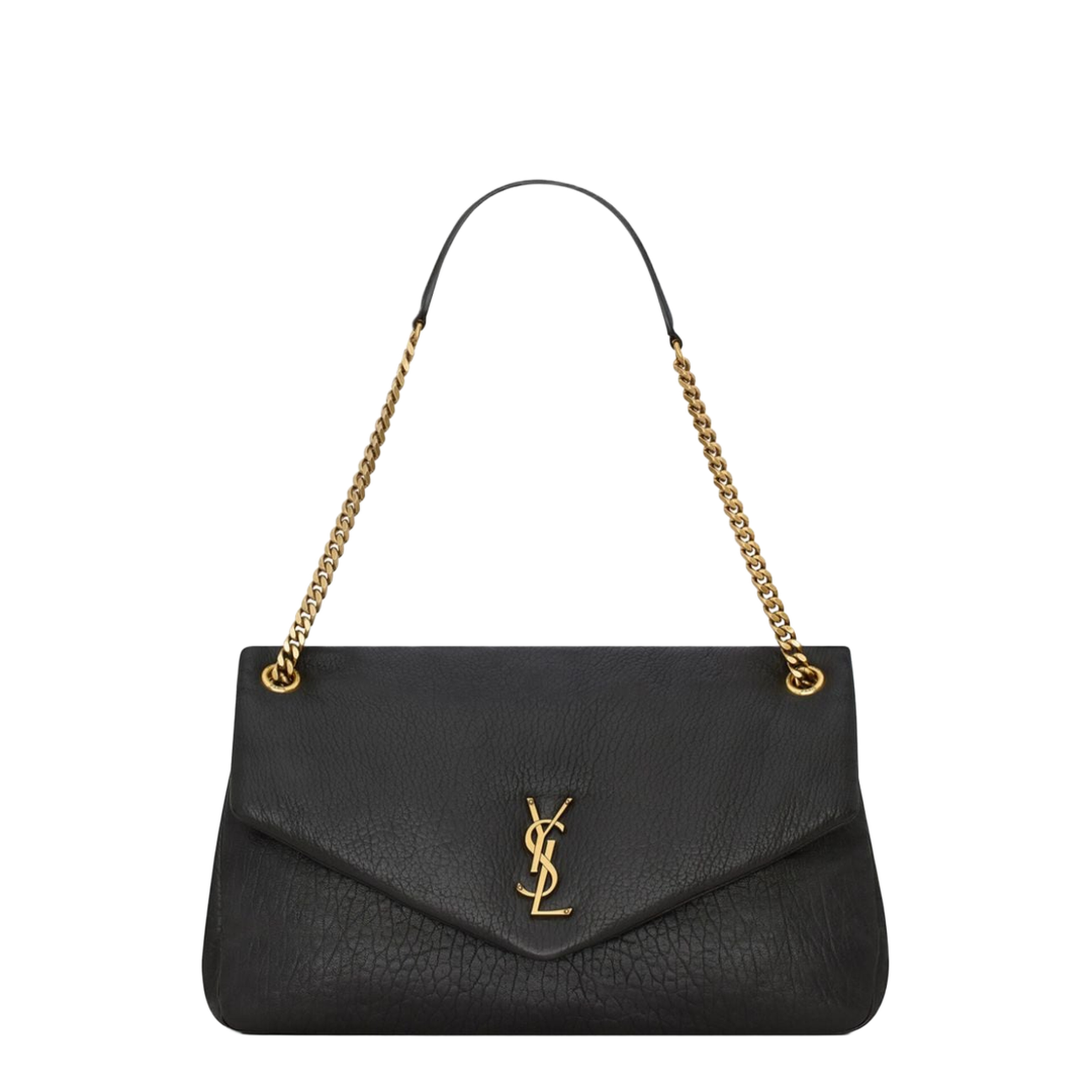 Cassandre Lambskin Pouch on Chain - Black