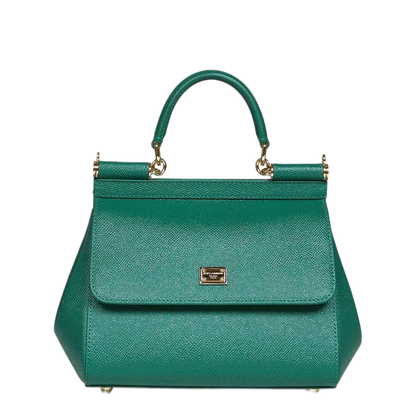 Sicily Medium Calfskin Handbag - Emerald Green