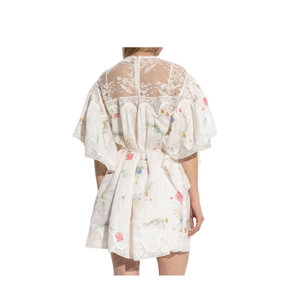 Oversize Dress with Floral Motif