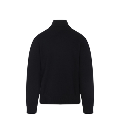 Black Padded Zip-Up Cardigan