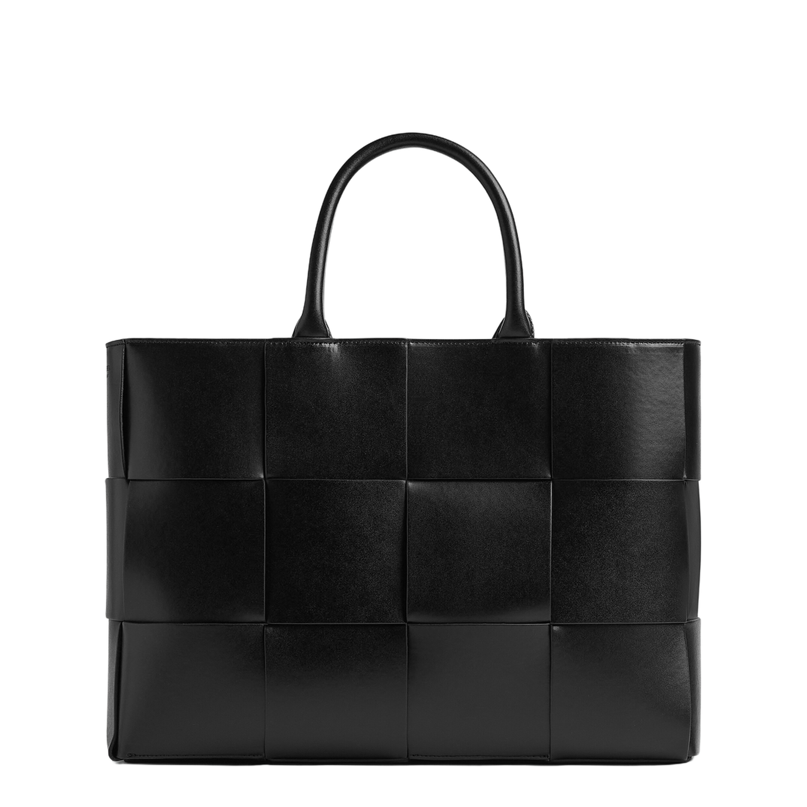 Arco Leather Structured Tote - Black