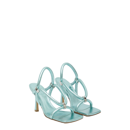 MAYFEYR - Bottega Veneta - Light-Blue Leather Stretch Sandals - 729745V2O303027