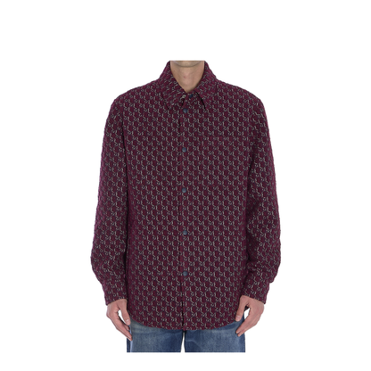 Burgundy Bouclé Padded Shirt