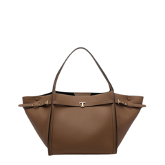 T Signature Medium Calfskin Shopping Bag - Green