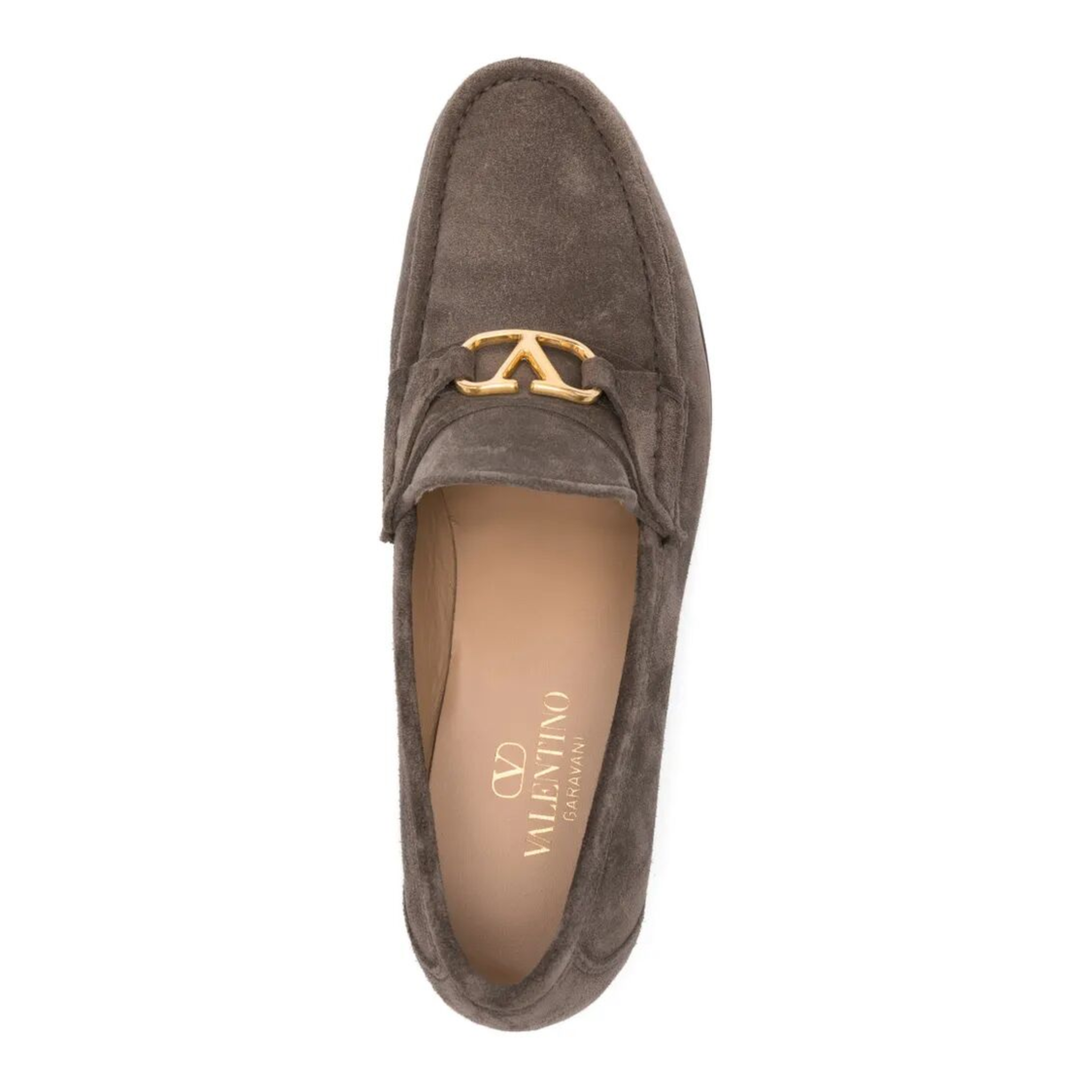 MAYFEYR - Valentino - V Logo Plaque Suede Loafers - YS0J68UZM