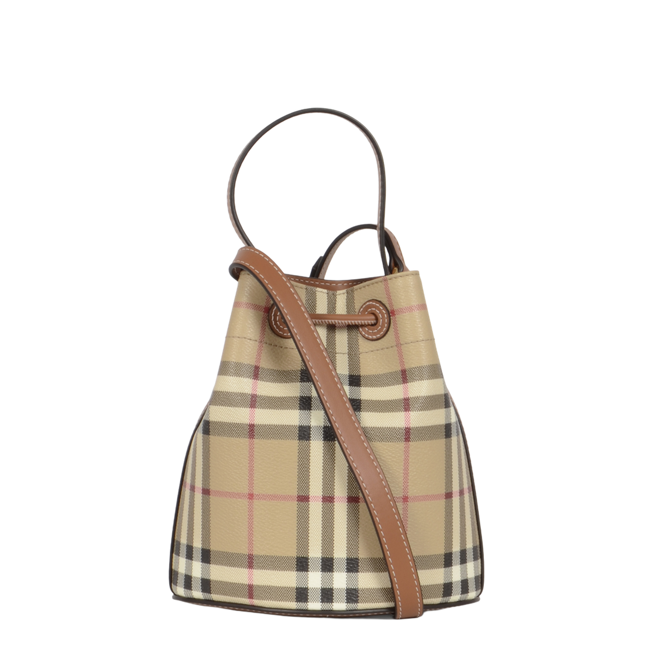 Check Mini Bucket Bag