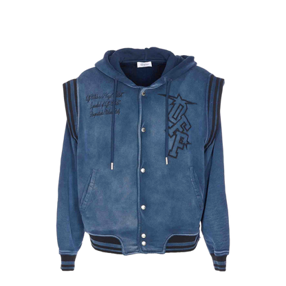 Arrow Fleece Varsity Hoodie in Vintage Dark Sapphire