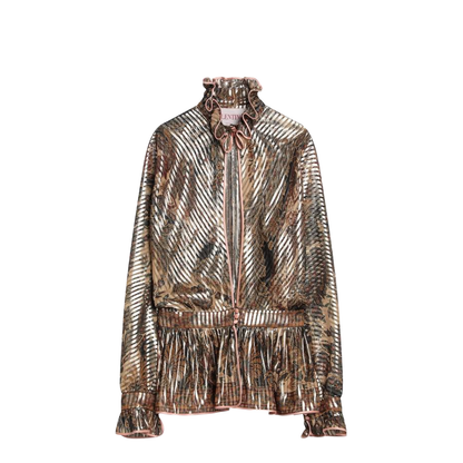 Loose Pleated Silk-Blend Shirt