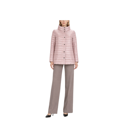 Light Pink Quilted Nylon Padded Jacket