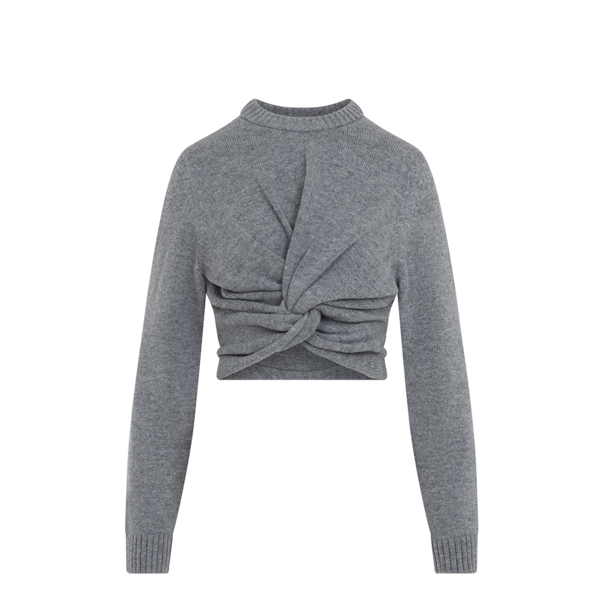Ruched Crewneck Sweater