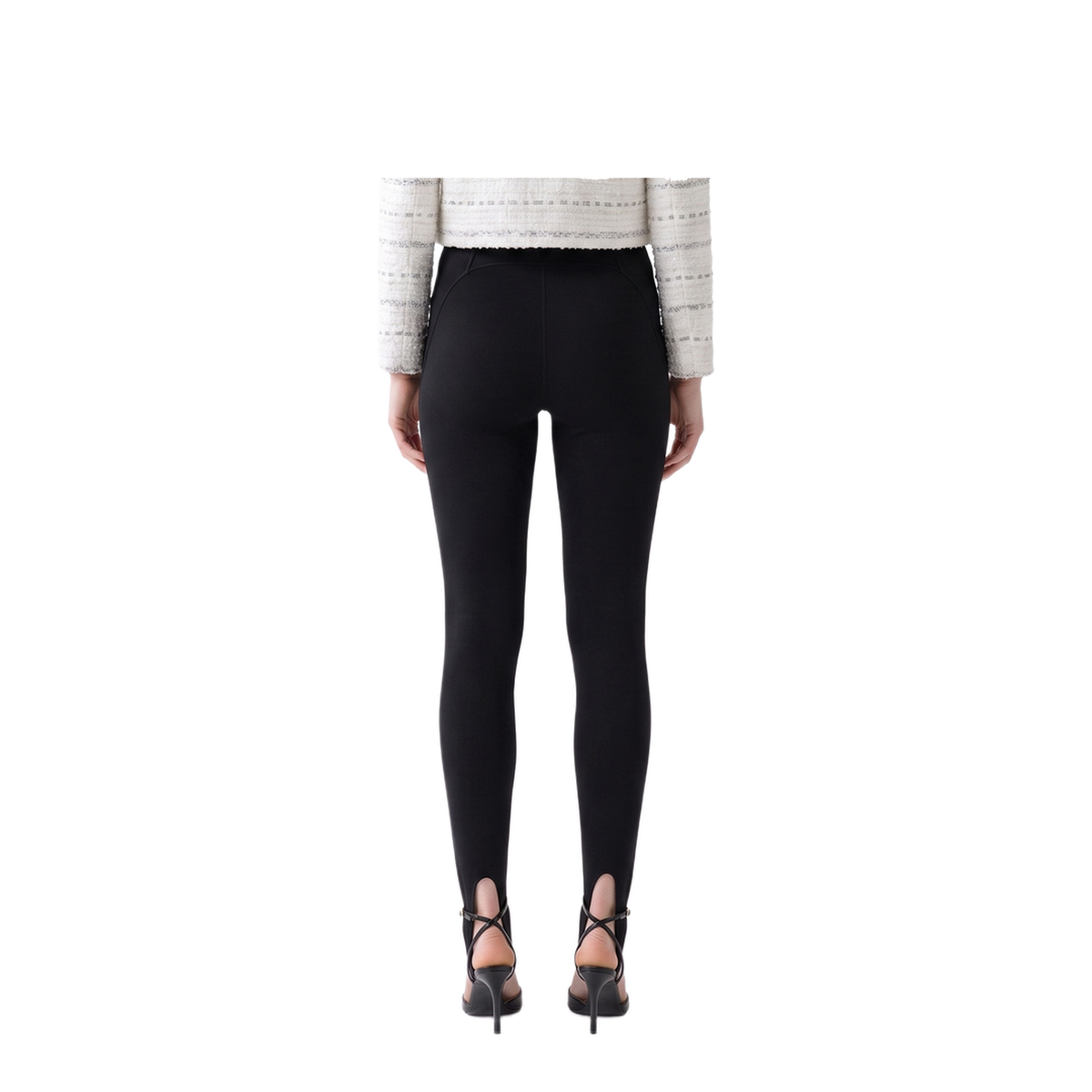 MAYFEYR - Self Portrait - Black Knit Stirrup Leggings - AW26174PB