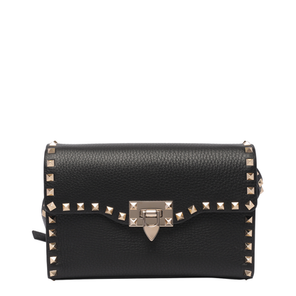Black Small Rockstud Crossbody Bag