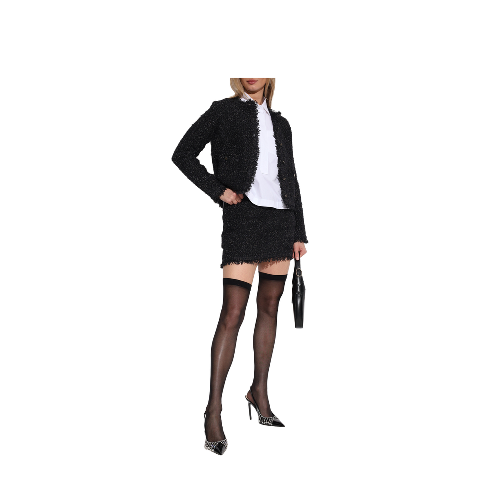 Lamé and Viscose Mini Skirt