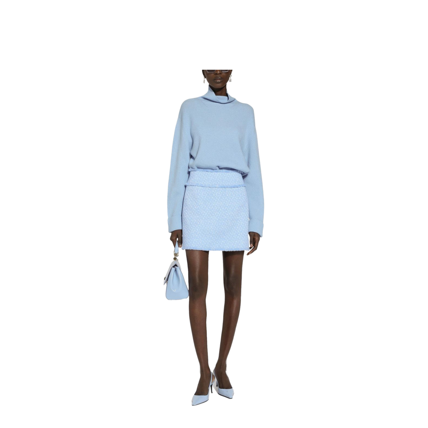 Sky Blue Boucl&eacute; Skirt