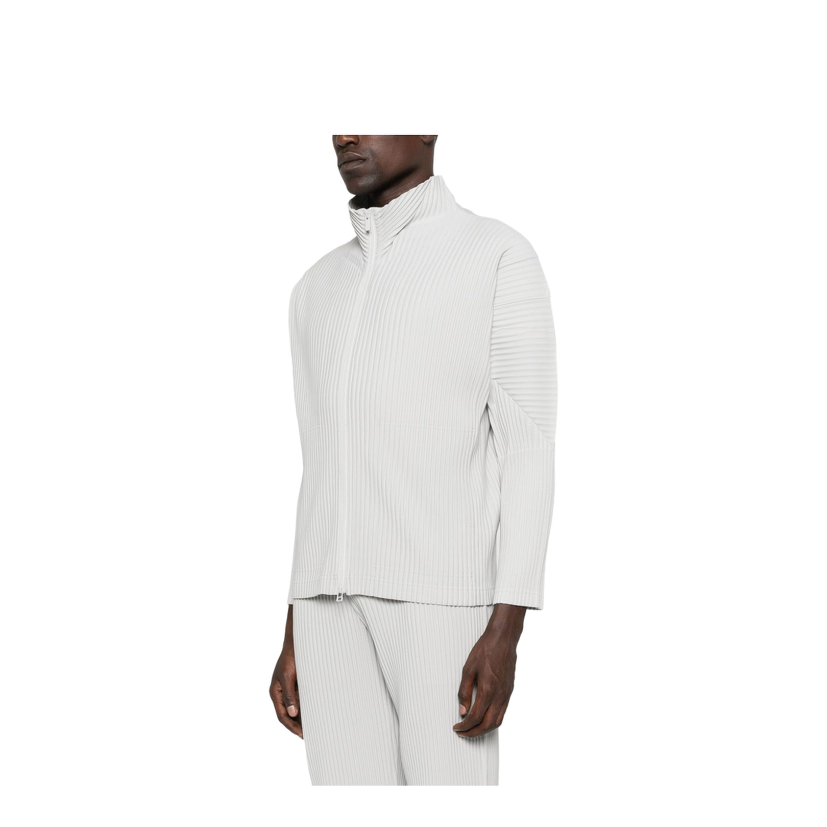 Pleated Texture Zip Fastening Jacket