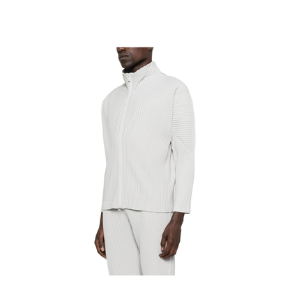 Pleated Texture Zip Fastening Jacket