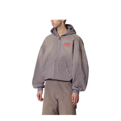 MAYFEYR - Willy Chavarria - Graphite Zip Up Jacket With Vintage Effect - WCJKT0069CO068