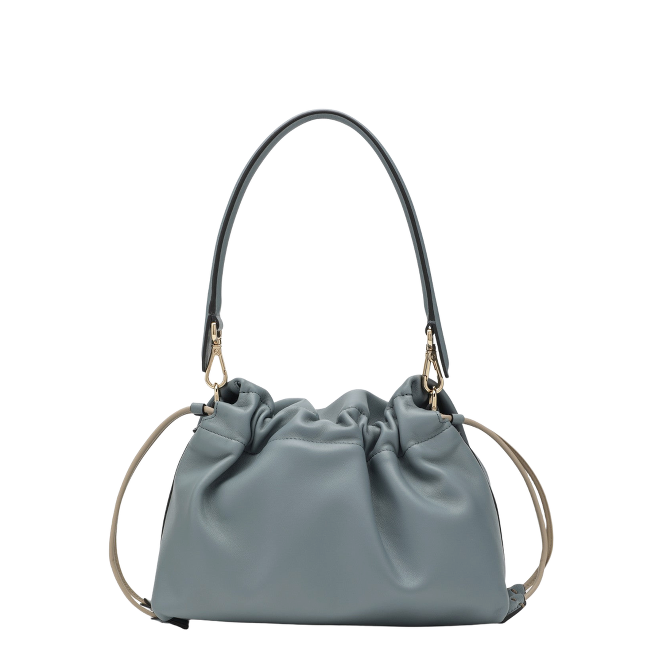 Mamma Baguette Medium Leather Shoulder Bag - Light Blue