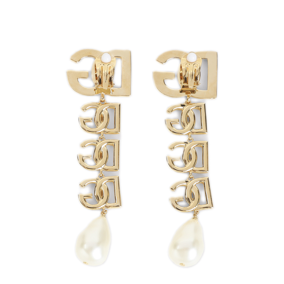 MAYFEYR - Dolce & Gabbana - Dolce Gabbana Dg Logo Pearl Clip On Earrings - WEN6P5W1111ZOO00